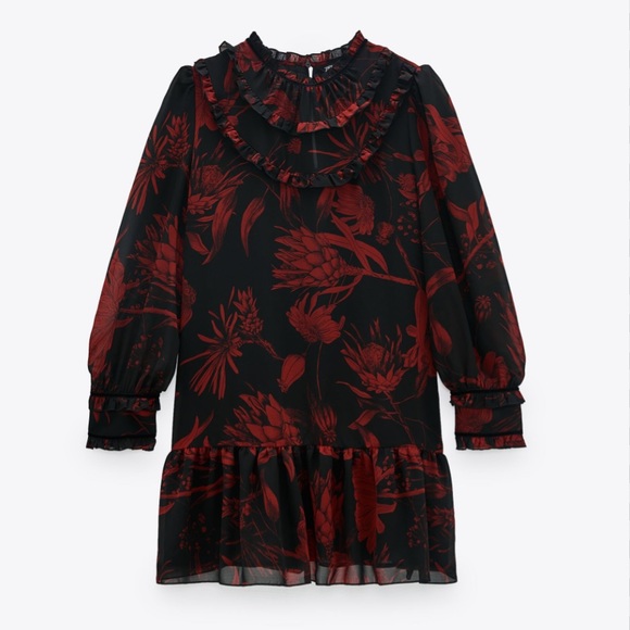 NWT ZARA FLORAL PRINT DRESS - Picture 2 of 5